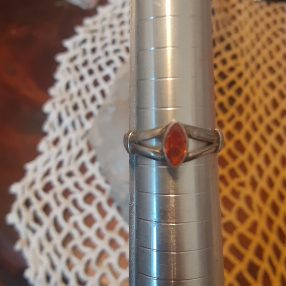 Fire Opal stunning 50s Sterling RARE - Picture 5 of 6